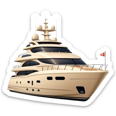 Beige aesthetic Yacht  sticker