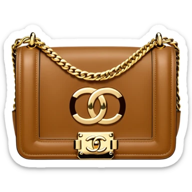 chanel le boy light brown gold hardware sticker