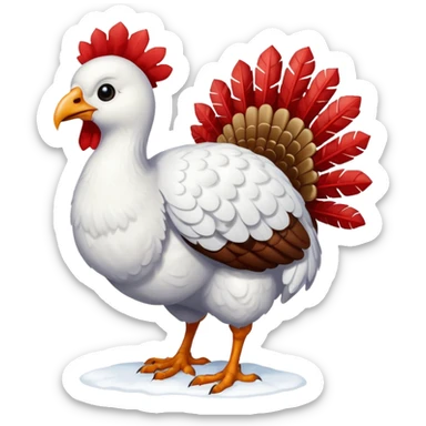 Pretty snow turkey sticker