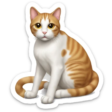 Cat sit down on hourse   sticker