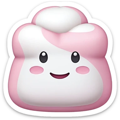A pink and white marshmallow  sticker