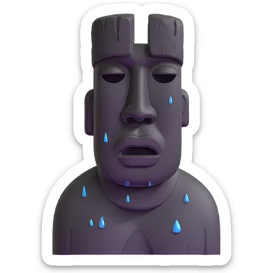 crying moai statue sticker