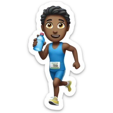 Runner with water bottle sticker