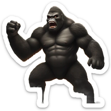King Kong fighting Godzilla  sticker