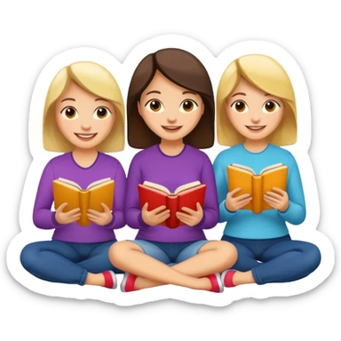 Group of ladies reading books sticker