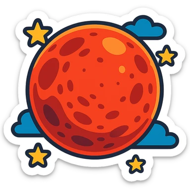 blood moon in vibrant toon cartoon style sticker