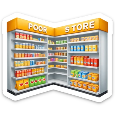 Convenience store named poor store and more sticker