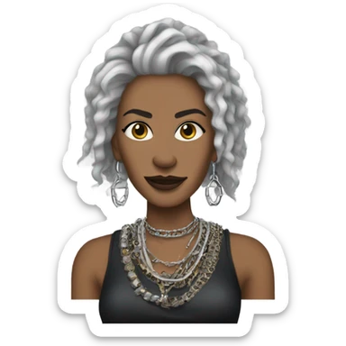 Deborah as a Queen of rock with jewelry sticker