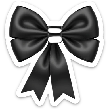 black ribbon bow sticker