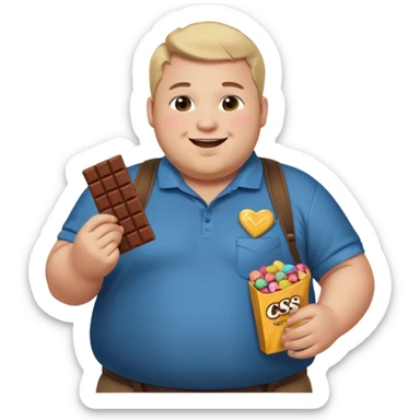 fatman who loves carbs and cholodae and candies who looks like cs go player sticker