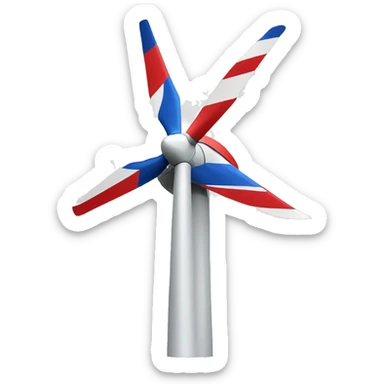 Wind turbine in usa flag colors sticker