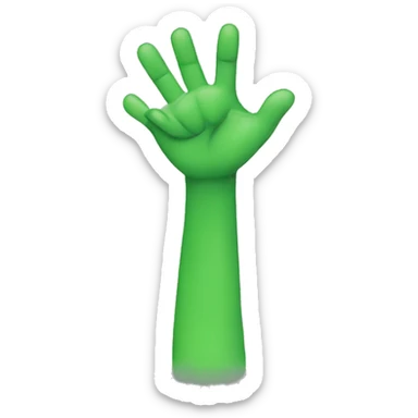 two green raised arms sticker