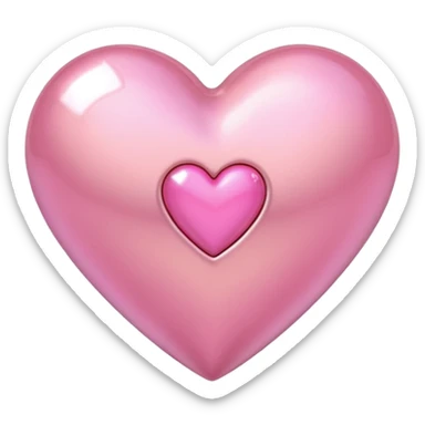 gold heart with one mini pink heart inside of it  sticker