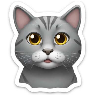 A grey cat very cute sticker