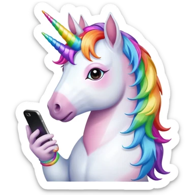 unicorn with new phone sticker