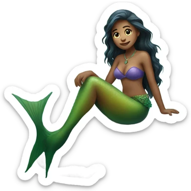 mermaid sitting on a rock sticker