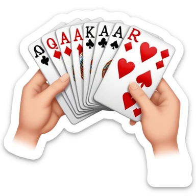 Canasta card game with a red and black canasta and player hands sticker