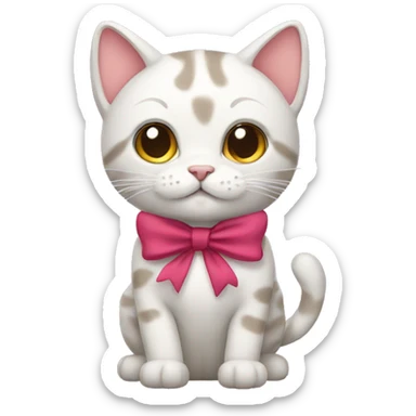 Cat with a bow on top sticker