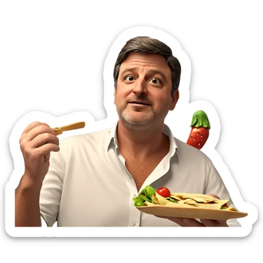 foodie portrait with hat sticker