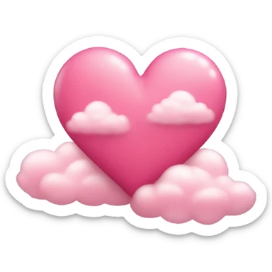 Corazón rosa con nubes  sticker