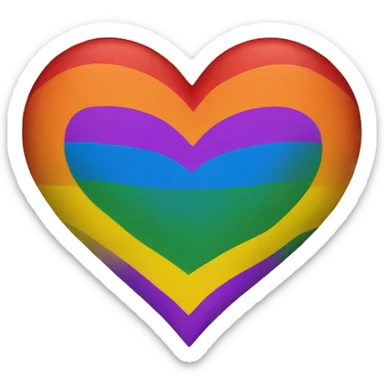 Gay flag as a heart sticker