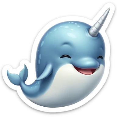 Cinematic Cute Yawning Cute Narwhal Portrait Emoji, Head tilted slightly with a dramatic, wide-open yawn, showcasing a streamlined, elegant body with a gracefully curling tusk and sleepy, half-closed eyes, Simplified yet irresistibly adorable features, highly detailed, glowing with a soft, cozy oceanic glow, high shine, relaxed yet expressive, stylized with a hint of whimsical marine ease, soft glowing outline, capturing the essence of a drowsy yet affectionate cute narwhal that appears ready to stretch and yawn its way out of the screen! sticker
