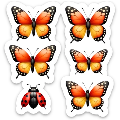 Butterflies and ladybugs sticker