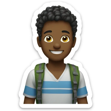 boys having fun outdoors sticker