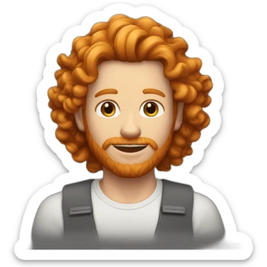 Ginger curl long hair men sticker
