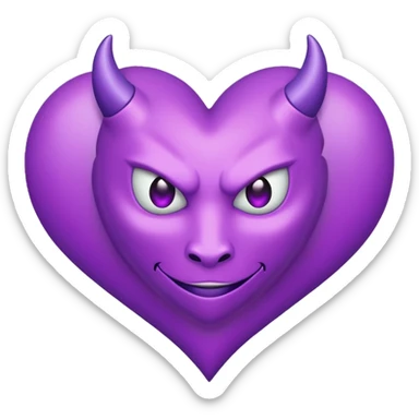 devil solitaire symbol heart purple sticker