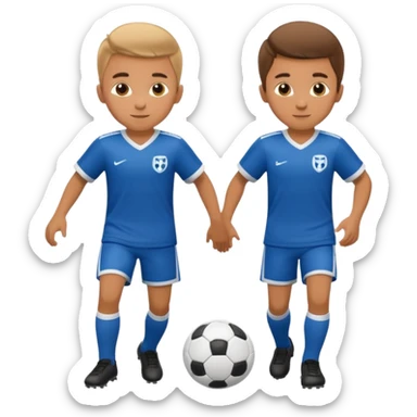 two brothers playings soccer sticker