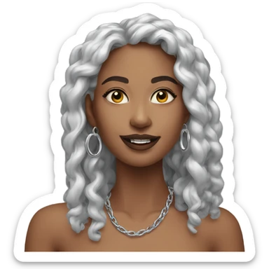 silver chunky hoop earrings sticker