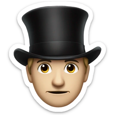 Rodion Raskolnikov from "Crime and Punishment" in a top hat sticker