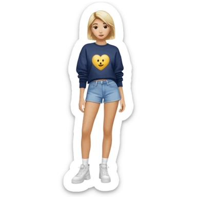 Hailey bieber cheveux court blond court et voir tout son corps sticker