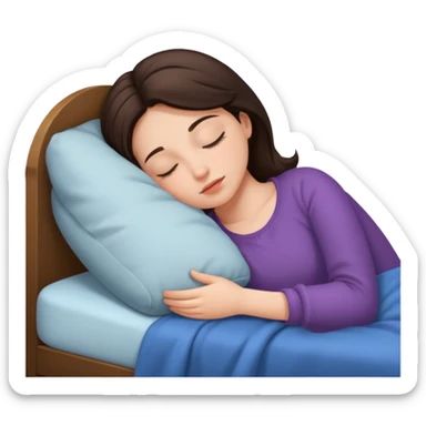 Brunette girl sleeping sticker