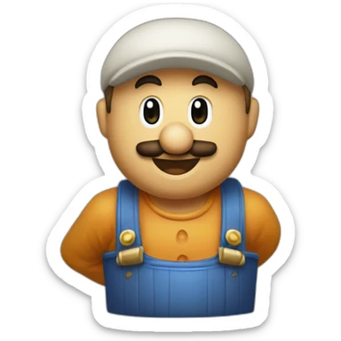 a traditional october fest visitor in super mario style sticker