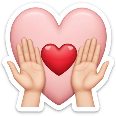 heart hands sticker