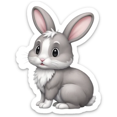 side view of bunny rabbit with fluffy tail and drooping ears sticker