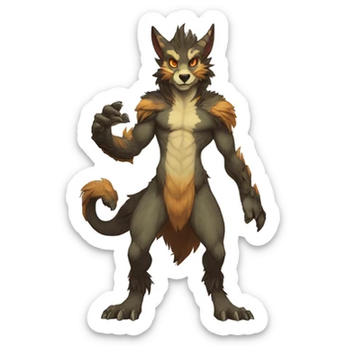 Anthro Vernid-WickerBeast-Protogen-Primagen-Fakémon-FurSona Full Body sticker
