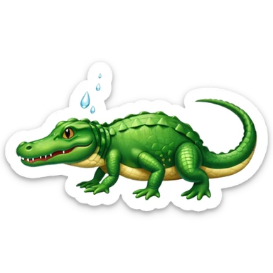 Alligator peeing sticker