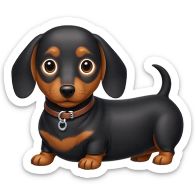 a black bag in the shape of a dachshund sticker