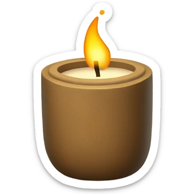 candle in brown concrete ridged vessel sticker