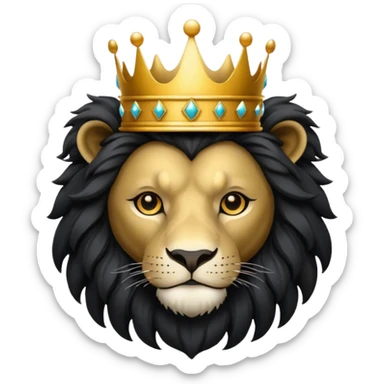 Black lion with a crown  sticker