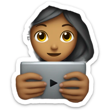 Cozy girl wrapped in blanket playing Nintendo  sticker