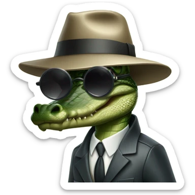 Alligator who is a spy sticker