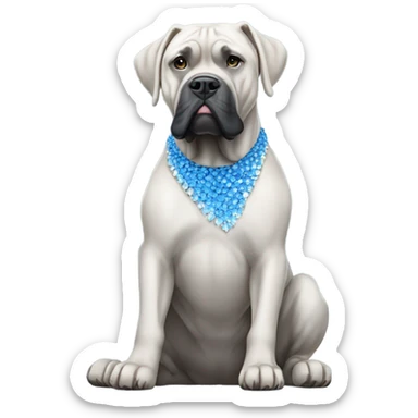 A white and blue Cane Corso sitting on diamonds. sticker