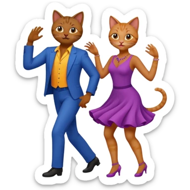 Cats couple salsa dancing  sticker