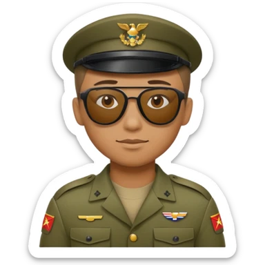 soldier with sunglasses sticker