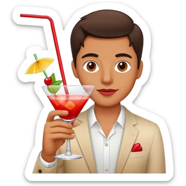 palm with coctail sticker