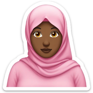 Black chubby Hijabi in pink abaya sticker